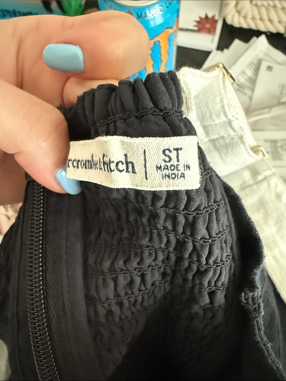 White/Black Linen A&F Dress - Picture 4 of 4